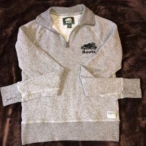 NWOT ROOTS original zip-polo T-shirt sweater, XS